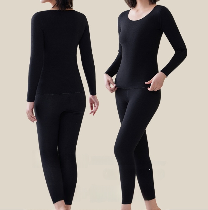 Plus Size Thermal Underwears Fleece  Crew Neck Slim Thermal Underwears